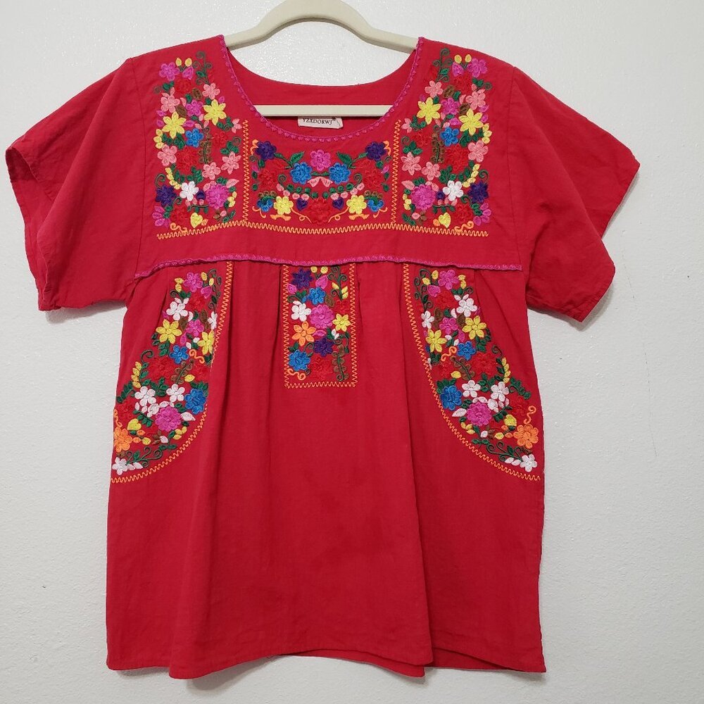 YZXDORWJ Embroidered Top